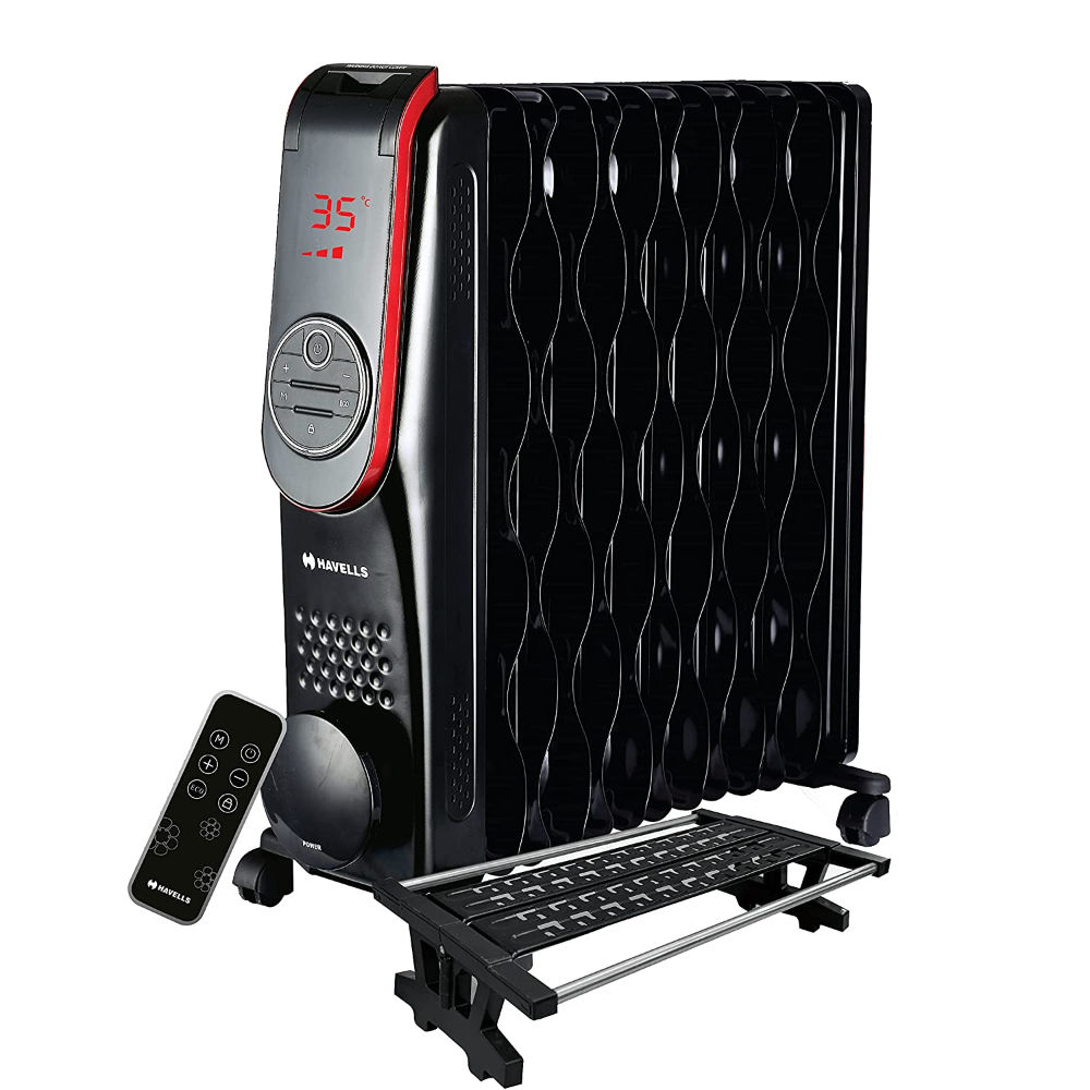 Amazon - Havells OFR 11 Wave Fins 2500 W Digi Radiators, Black Price