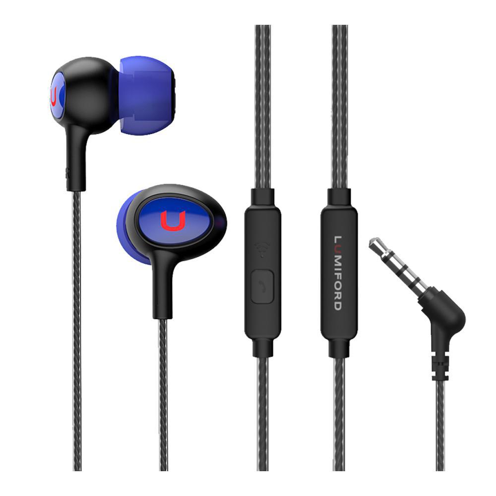 Reliancedigital - Lumiford Ultimate U20 Wired Earphones with Mic, HD Sound, Tangle Free Cable (Blue/Black) Price