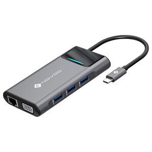 Flipkart - Novoo 9-in-1 Pro USB-C Hub with 3 USB-A Port, USB-C PD Port, HDMI Port, SD Card and TF Slot, VGA Port, Ethernet Port, Dark Grey Price