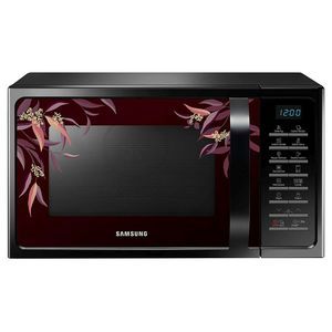 Amazon - Samsung 28 Litre Convection Microwave Oven with Slim Fry, Indian Auto Cook menu (MC28H5025VR/TL, Black Delight Red Pattern) Price