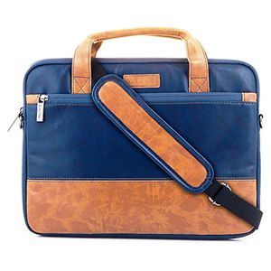 Tatacliq - Stuffcool Lush Laptop Bag for 35.56 cm (14 inch) MacBook Pro, Blue and Brown, VGSLBG14 Price