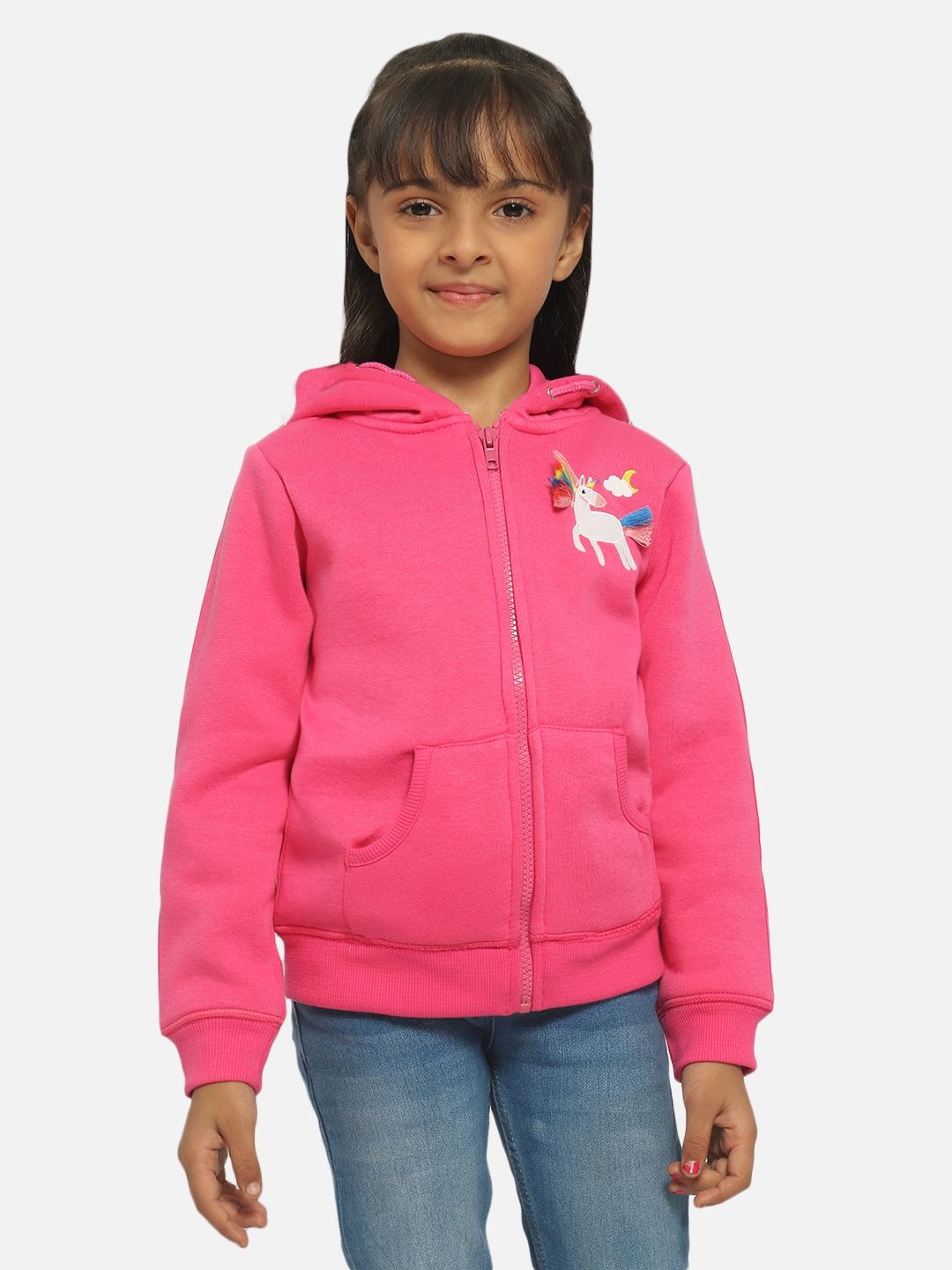 Myntra - Nauti Nati Girls Pink Hooded Sweatshirt