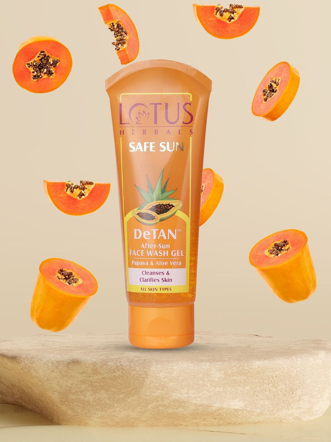 Myntra - Lotus Herbals Unisex Safe Sun DeTAN After-Sun Face Wash Gel – 100 g Price