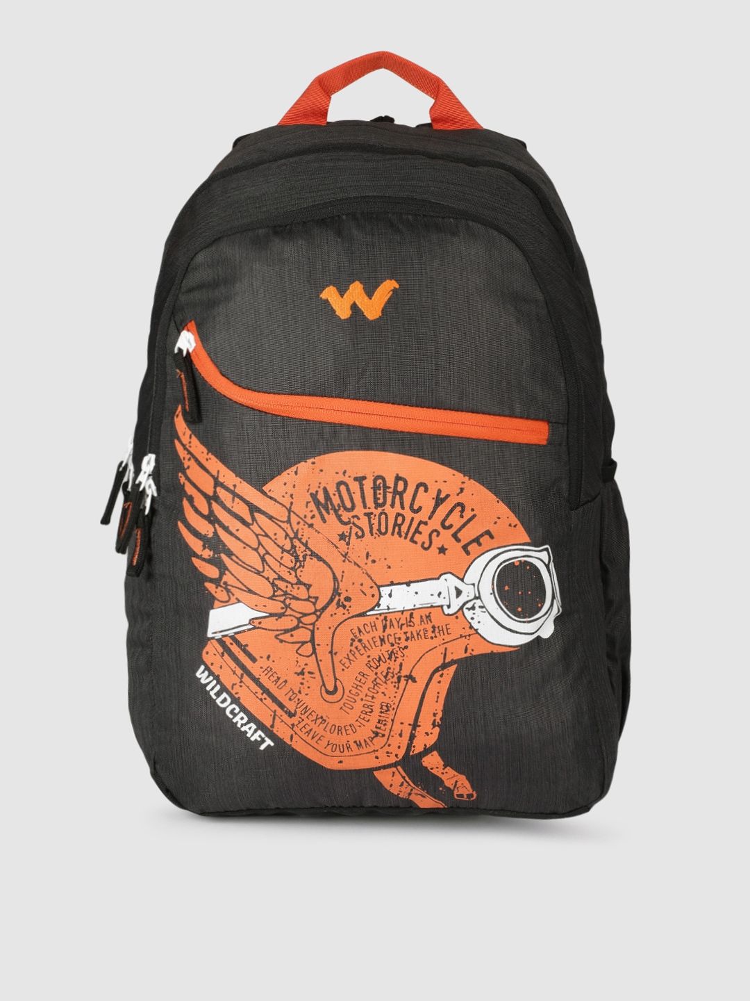 Flipkart - Wildcraft Unisex Black & Orange Printed Backpack Price