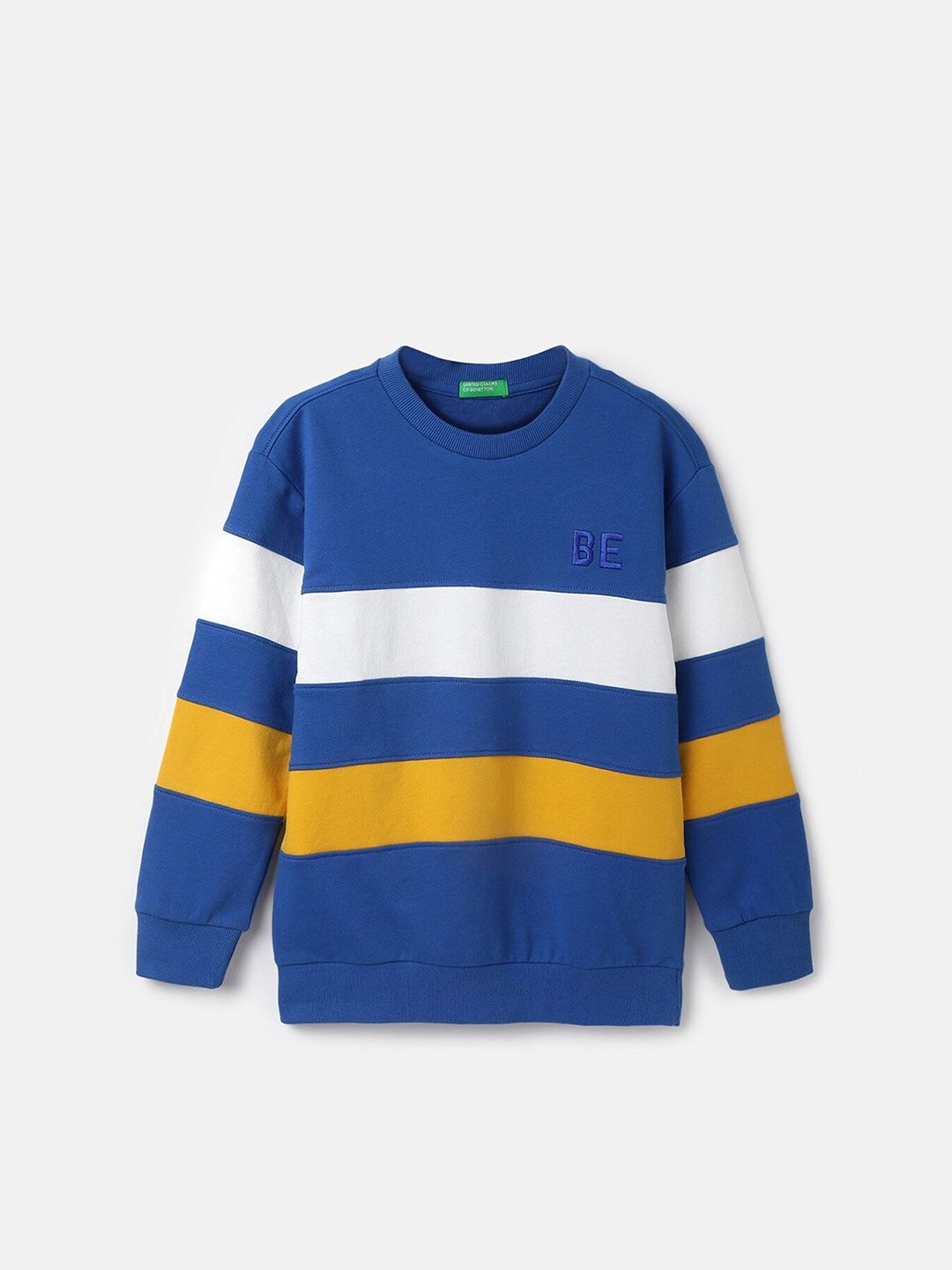 Myntra - United Colors of Benetton Boys Striped Pullover Sweatshirt