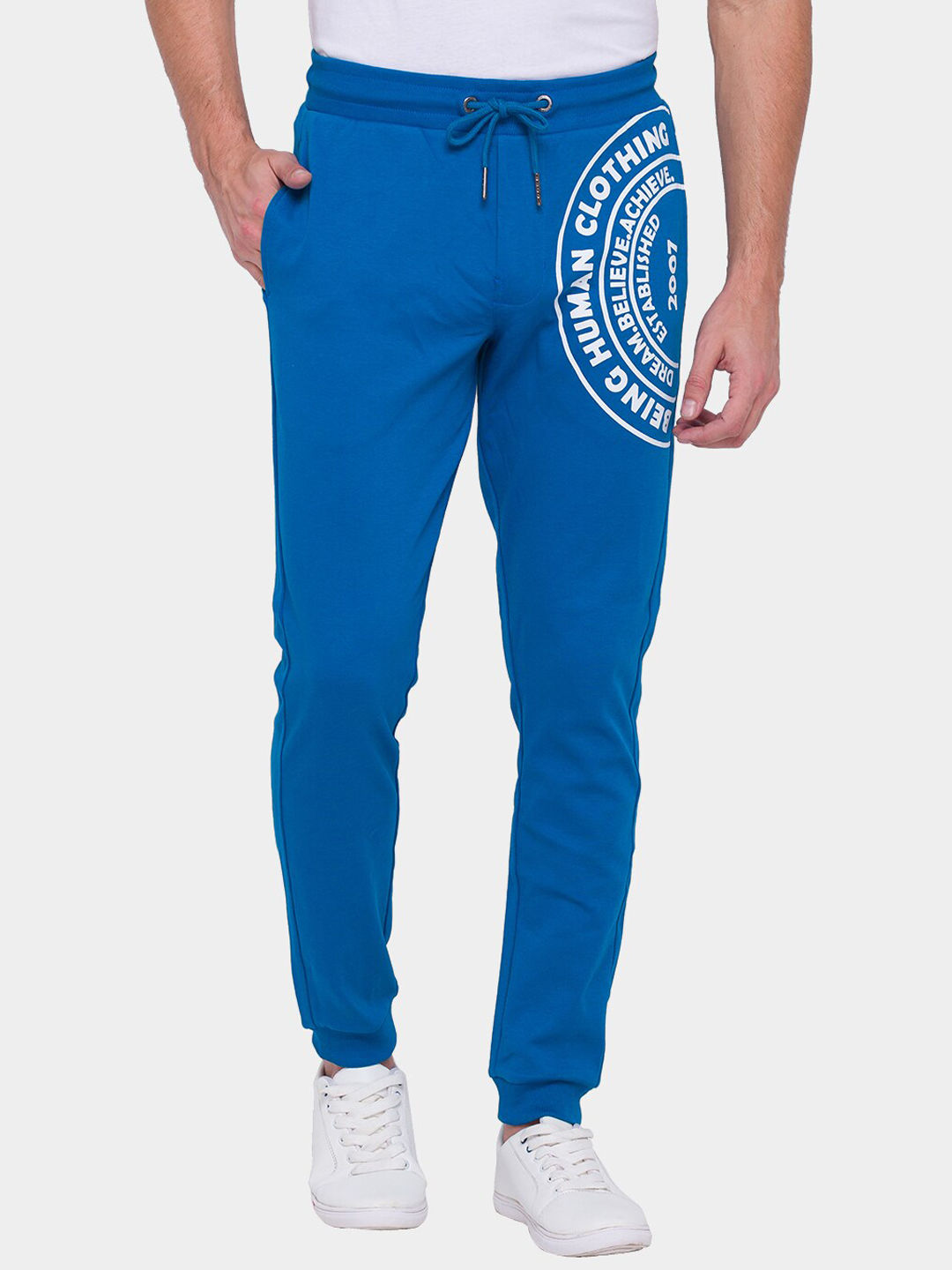 NykaaFashion - Being Human Men Blue Solid Joggers Price