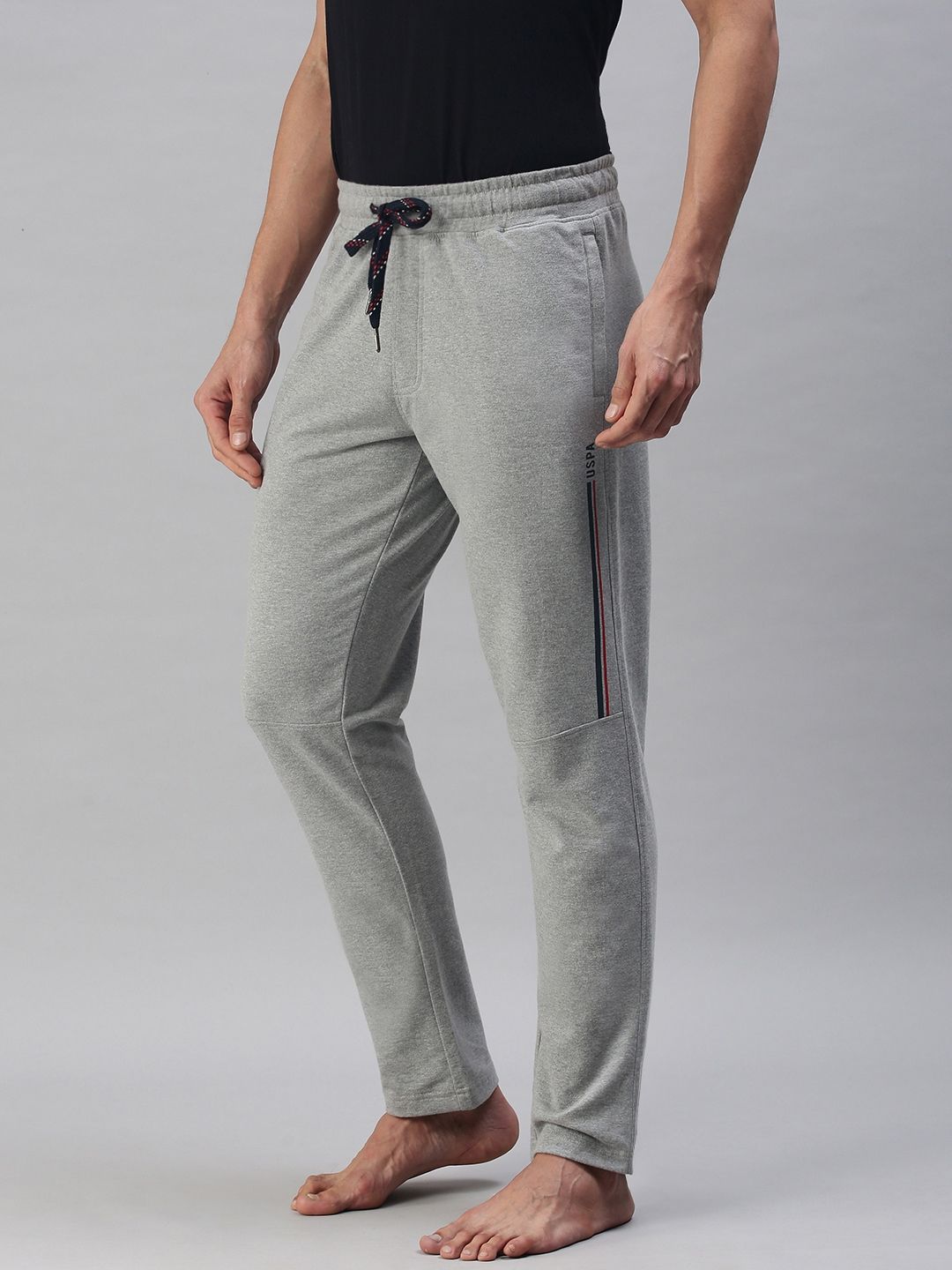 Myntra - U.S. Polo Assn. Men Grey Solid Lounge Pants