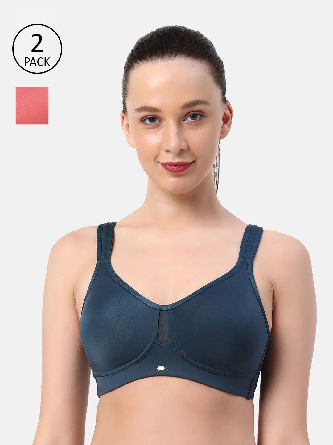 Myntra - SOIE Pack of 2 Full Coverage Minimiser Non Padded Non-Wired Bra