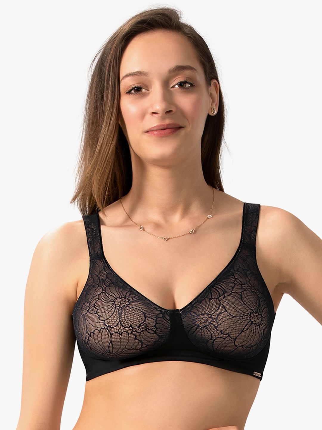 Myntra - Amante Non Padded Wirefree Sheer Lace Minimiser Bra – 8903129216517 Price