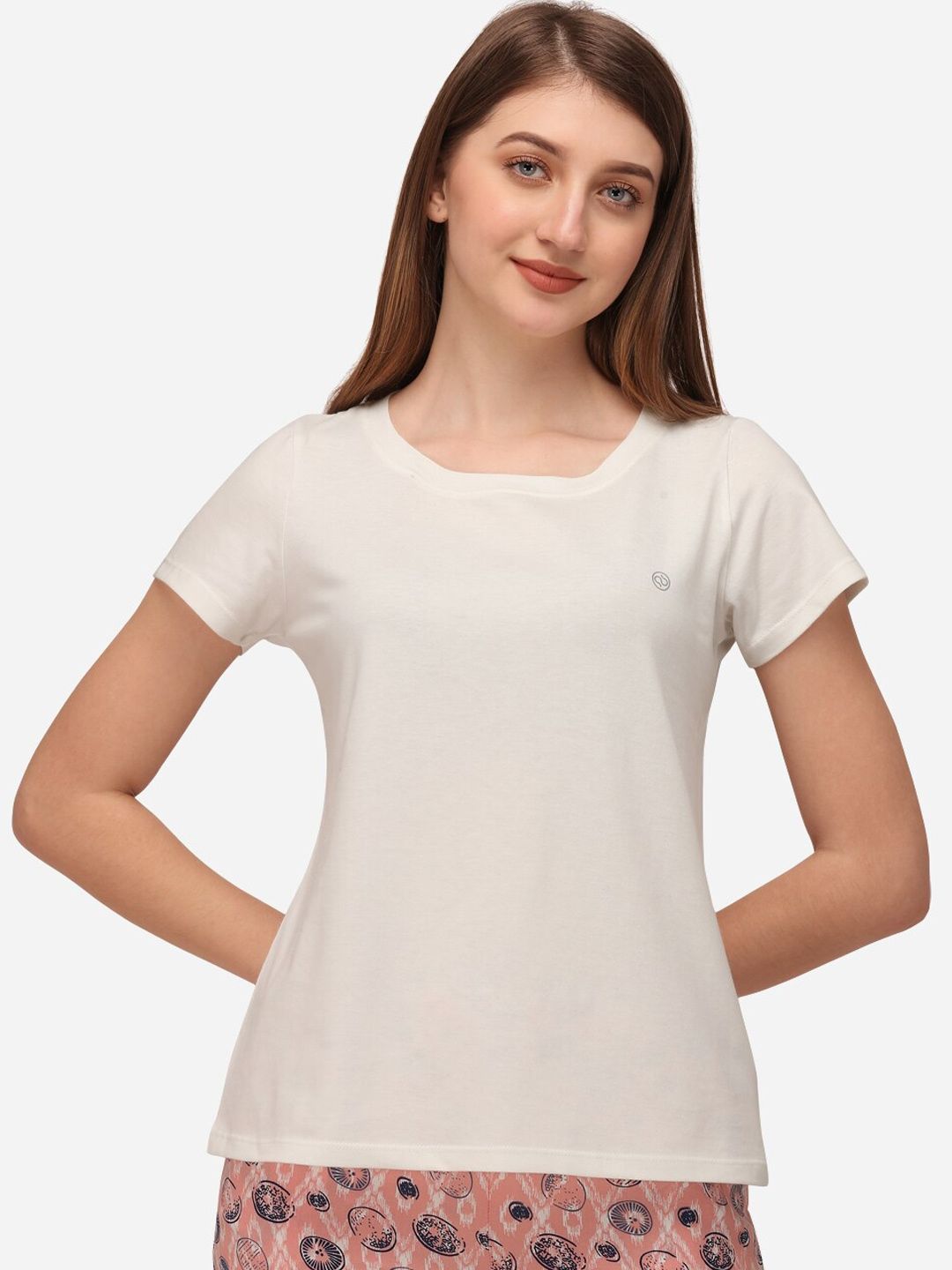 Myntra - Soie Women Off White Solid Lounge T-Shirt