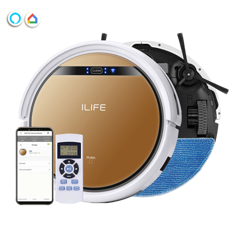 Reliancedigital - ILIFE V5x Robotic Vacuum Cleaner Works with Alexa and Google Home, Luxury Gold Price