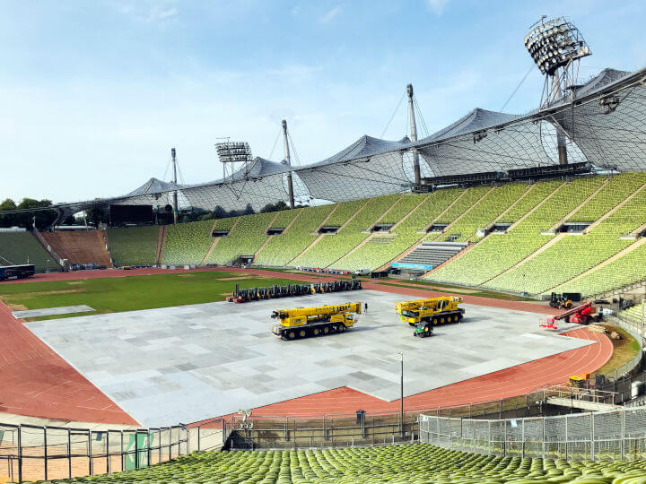 Bauarbeiten im Olympiastadion München