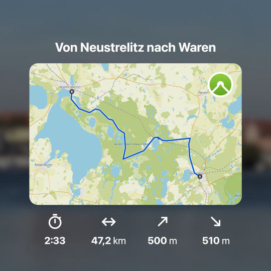 Meine Tour von Neustrelitz nach Waren bei komoot