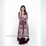 Maroon-print-kurta-set-for-women-with-V-neck-and-full-sleeves