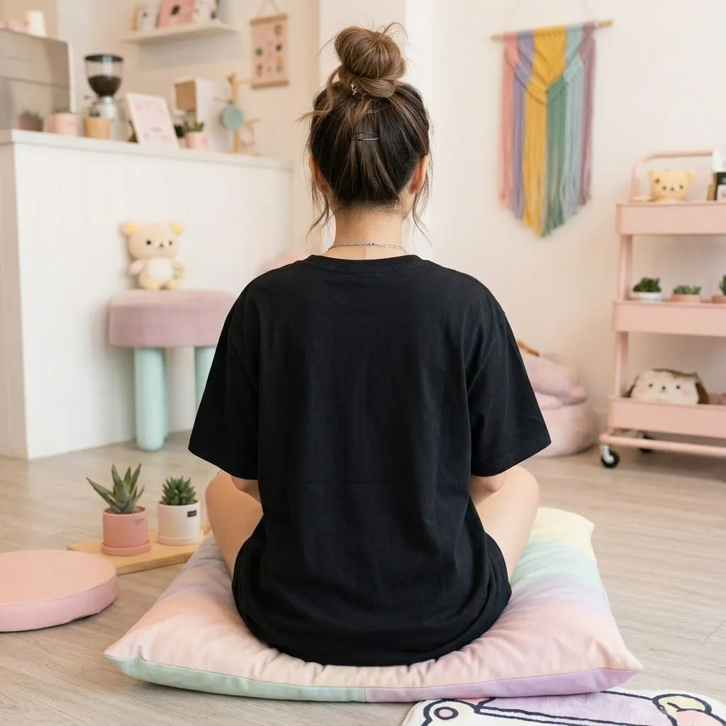 Black-oversized-graphic-tshirt-for-women-with-skeleton-print-and-half-sleeves