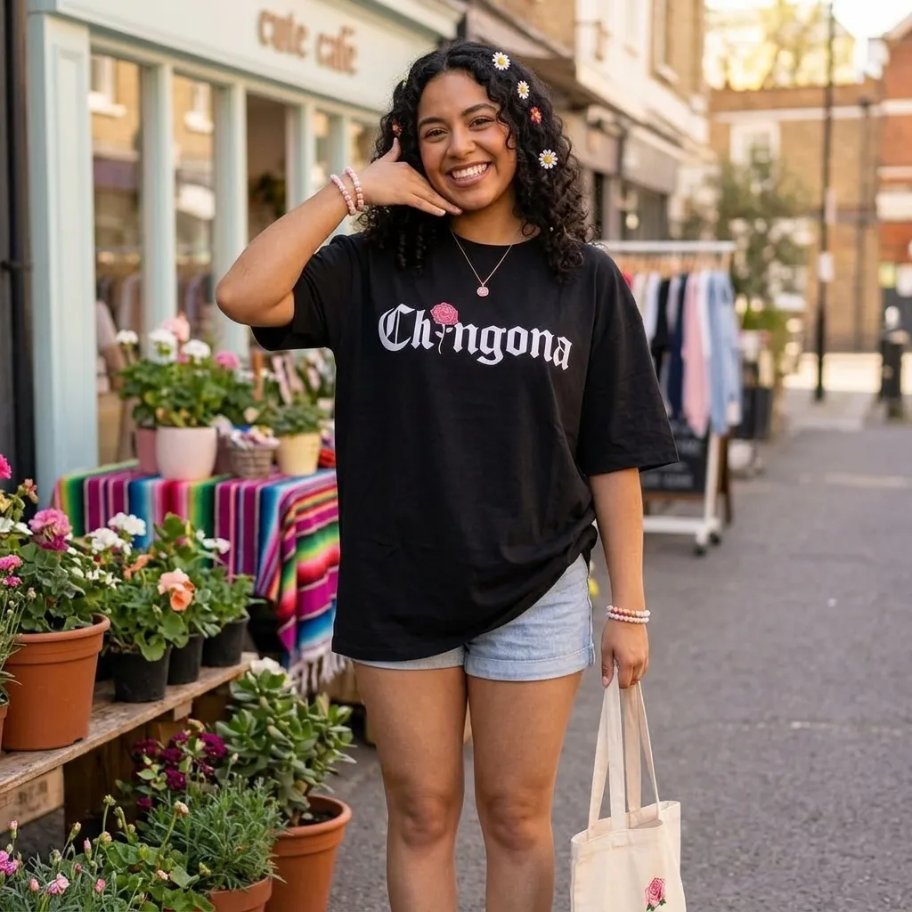 Black-oversized-graphic-tshirt-for-women-with-chingona-typography-print-and-half-sleeves