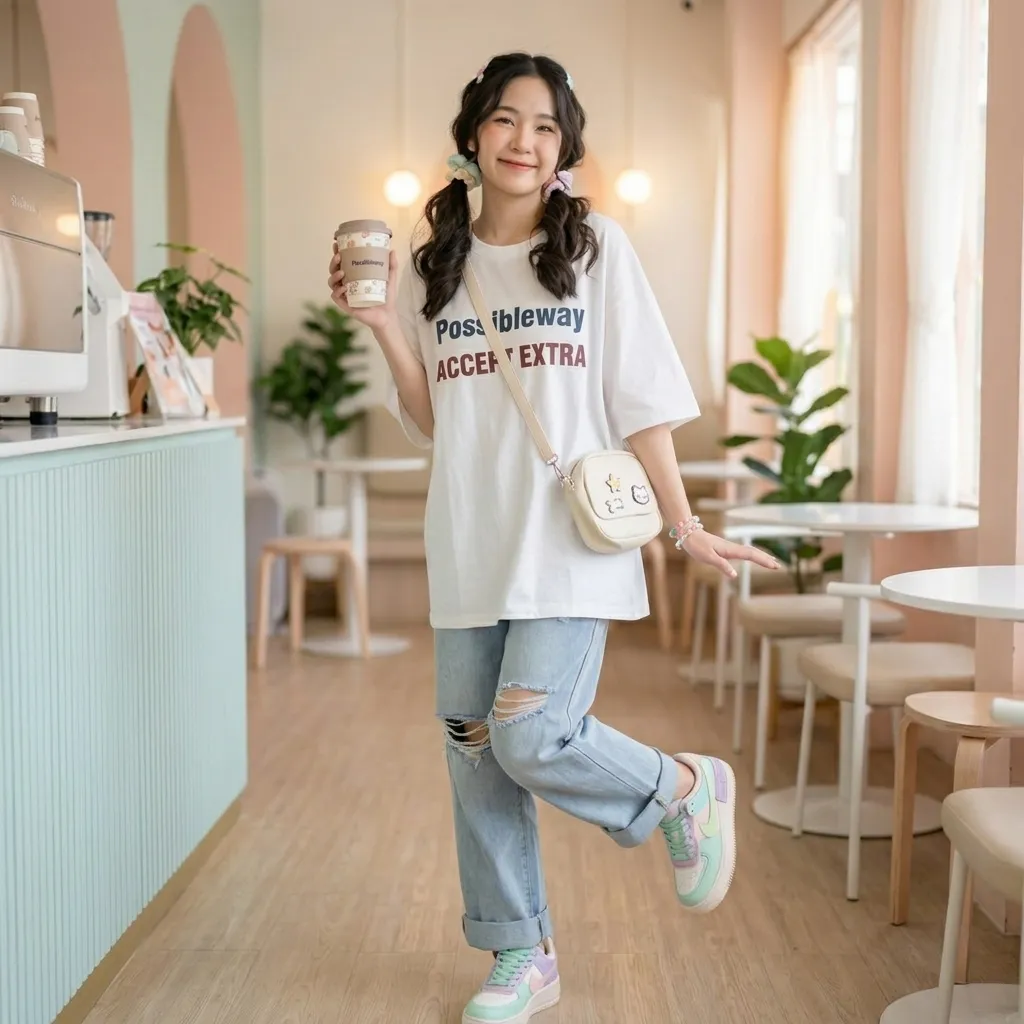 White-oversized-T-shirt-with-Possibleway-Accept-Extra-typographic-print-on-white-background