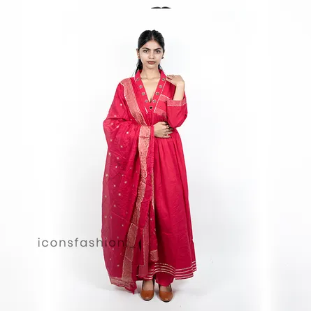 Elegant Anarkali Kurta Set with Dupatta - Image 5