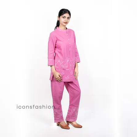 Women's Floral Embroidered Co-Ord Set - Image 2