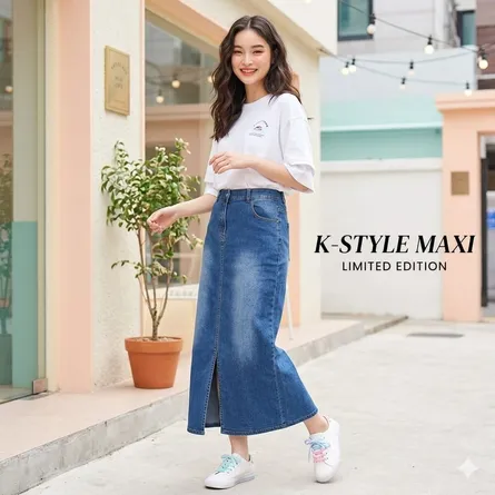 Women’s Dark Blue Denim Skirt - Image 3