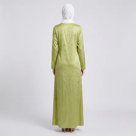 Sage-green-maxi-dress-with-gold-foil-botanical-print-and-long-sleeves