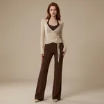 Beige-wrap-top-with-brown-wide-leg-pants-co-ord-set-for-women-long-sleeve-casual-outfit