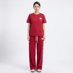 Red-oversized-t-shirt-with-matching-jogger-pants-co-ord-set-for-women-casual-loungewear