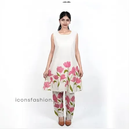 Women's floral printed kurta set - Image 4