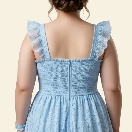 Elegant Smocked Fit and Flare Party Dress - Image 4