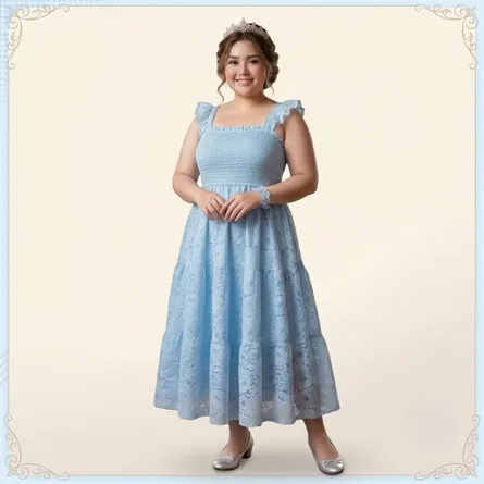 Elegant Smocked Fit and Flare Party Dress - Image 3