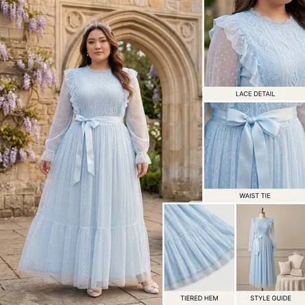 Elegant Long Sleeve Princess Party Dress - Image 3
