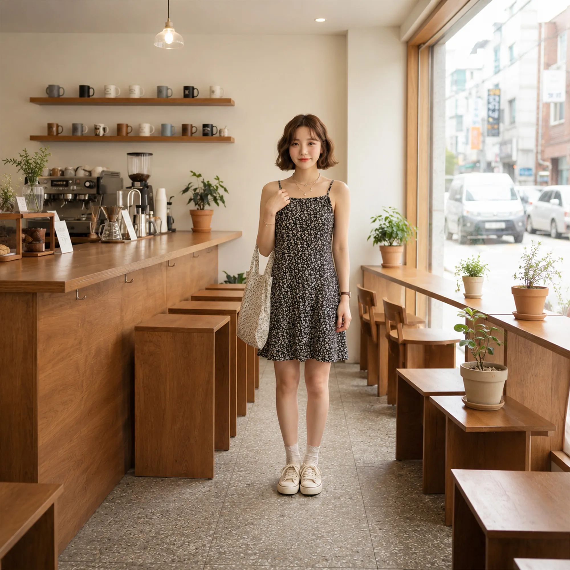 Black-floral-print-spaghetti-strap-mini-dress-for-women-casual-summer-a-line-slip-dress