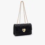 Black-quilted-chain-sling-bag-with-heart-shaped-metal-clasp-for-women