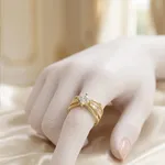 Gold-layered-princess-cut-zircon-statement-ring-for-women