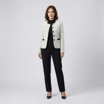 White-tweed-button-front-round-neck-full-sleeve-jacket-for-women