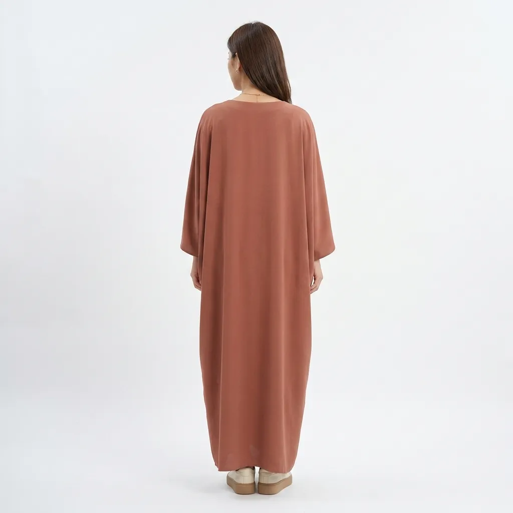 Terracotta-brown-crystal-stone-work-full-length-abaya-for-women
