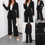 Black-blazer-and-wide-leg-trousers-co-ord-set-for-women-formal-two-piece-suit-set-with-single-button-blazer
