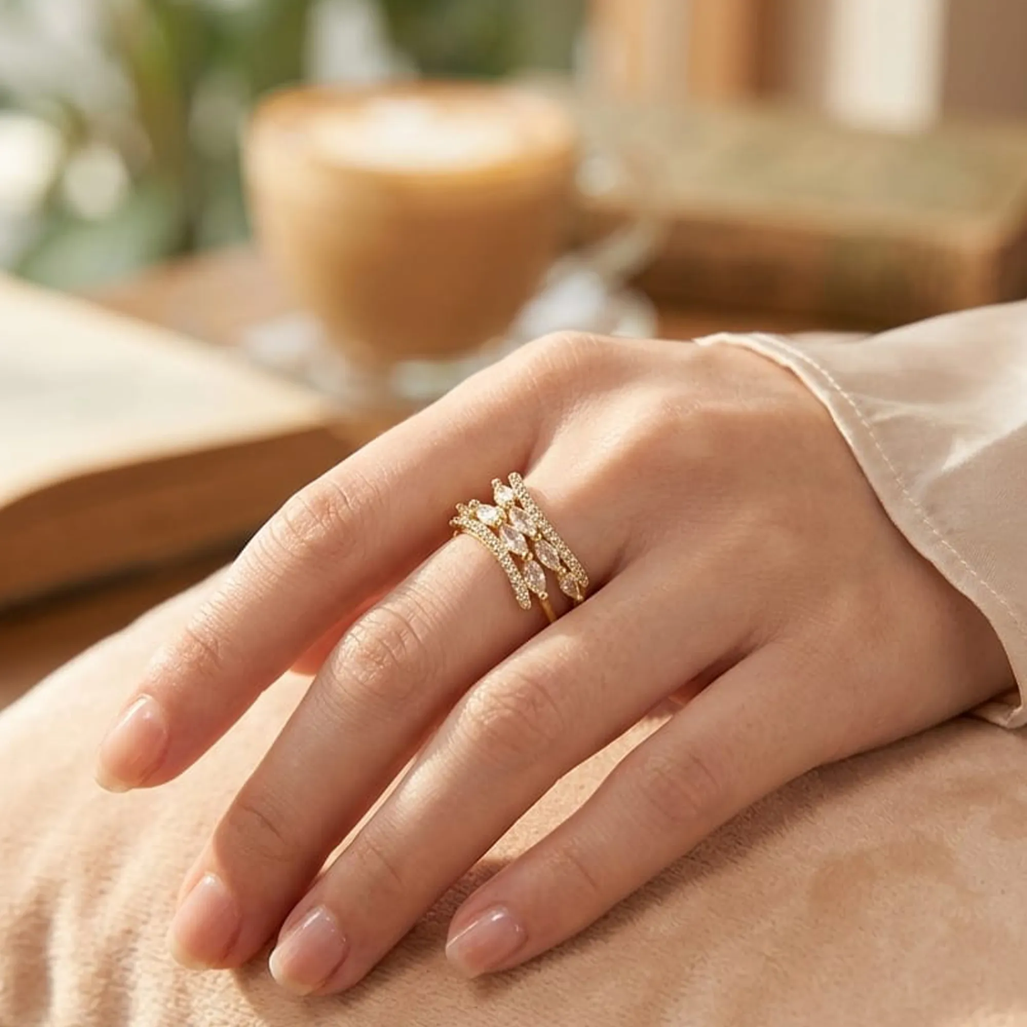 Gold-tone-multi-layer-cubic-zirconia-statement-ring-for-women