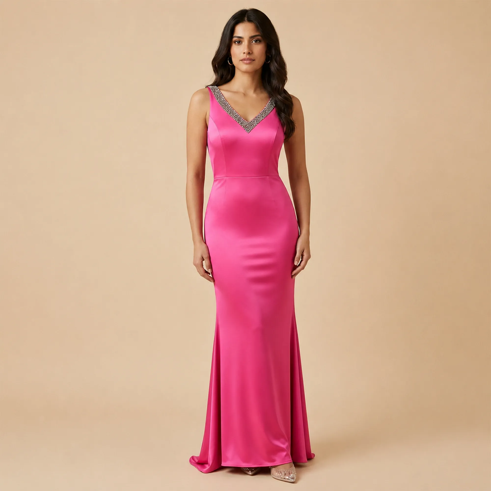 Pink-mermaid-evening-gown-for-women-sleeveless-v-neck-formal-maxi-dress-with-embellished-open-back