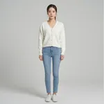 white-v-neck-sequin-knit-button-front-cardigan-sweater-for-women-with-full-sleeves