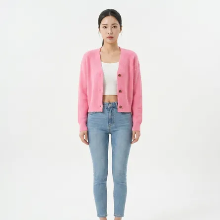 pink-ribbed-v-neck-button-front-knit-cardigan-sweater-for-women-with-full-sleeves