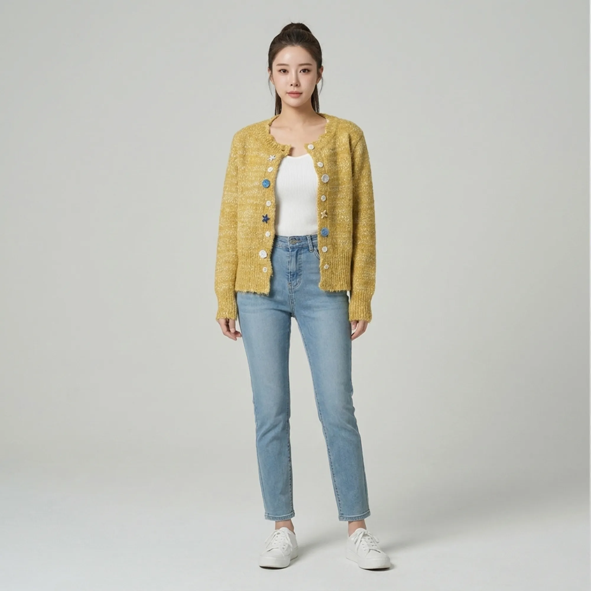 mustard-yellow-textured-knit-button-front-cardigan-sweater-for-women-with-full-sleeves