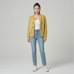 mustard-yellow-textured-knit-button-front-cardigan-sweater-for-women-with-full-sleeves