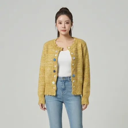 mustard-yellow-textured-knit-button-front-cardigan-sweater-for-women-with-full-sleeves