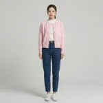Light-pink-cable-knit-button-front-cardigan-sweater-for-women-with-full-sleeves