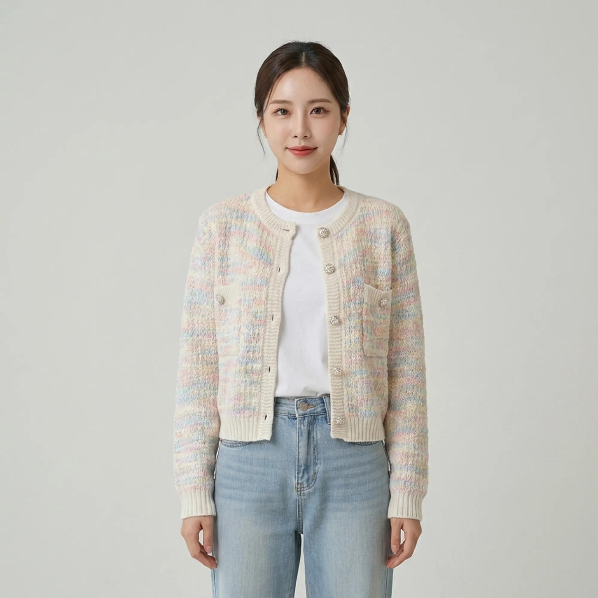 cream-pastel-tweed-knit-button-front-cardigan-sweater-for-women-with-front-pockets