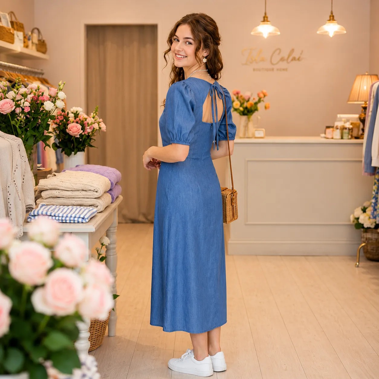 blue-denim-look-midi-dress-with-puff-sleeves-and-open-back-for-women
