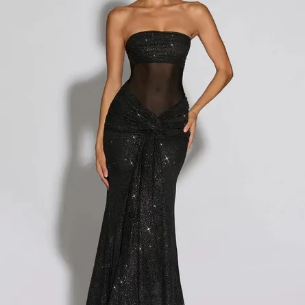 Elegant Strapless Sequin Mermaid Evening Gown