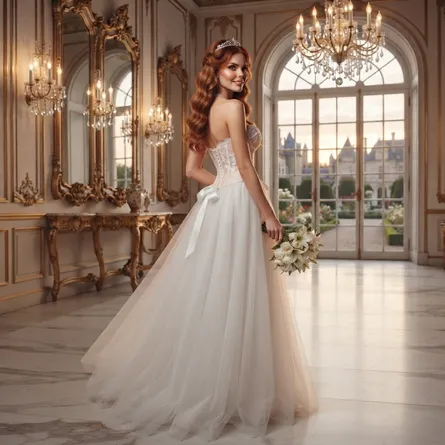 2-Piece Bridal Set – Lace Corset Top & Tulle Maxi Skirt - Image 3