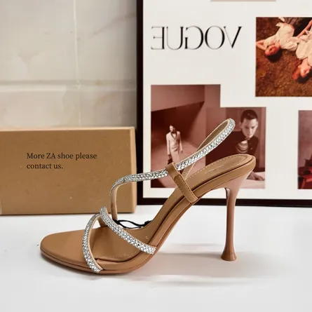 Women's Rhinestone Strappy Block Heel Sandals - Image 4